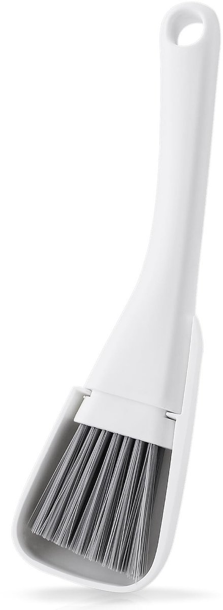 Dailygoods- Stofpan Mini - Borstelset - Draagbare Reinigingsborstel - Hoekige Haren - Polypropyleen - 19,5 x 5 x 1,8 cm - Reinigingsset