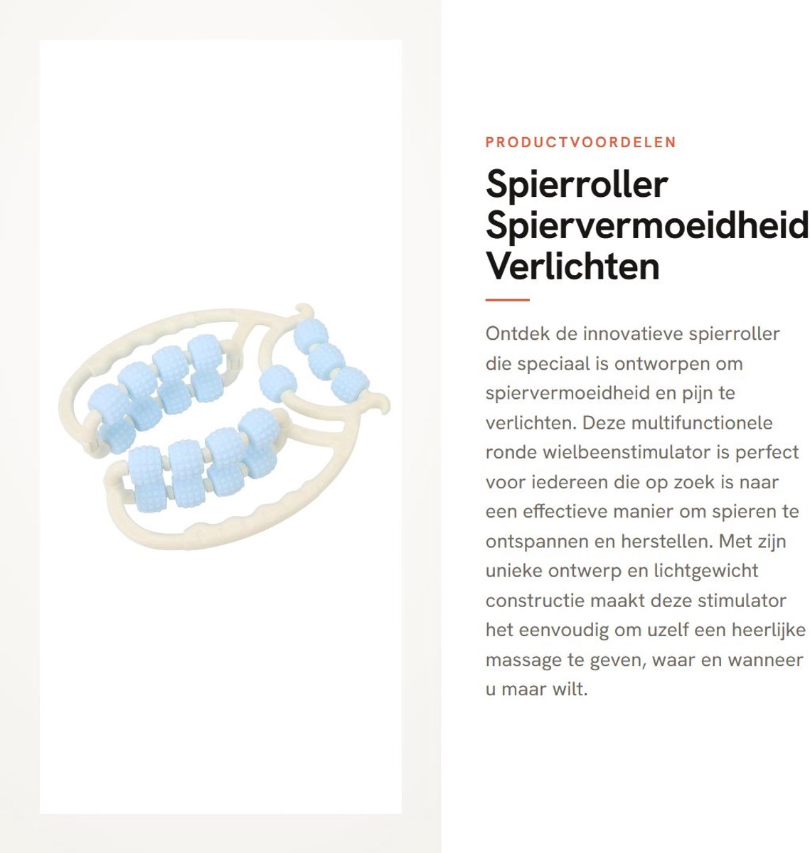 Dailygoods- Spierrolklemmen - 20 Wielen - Multifunctionele Stimulator - Verlicht Spiervermoeidheid - Lichtgewicht - Duurzaam PP-Materiaal - Massageroller