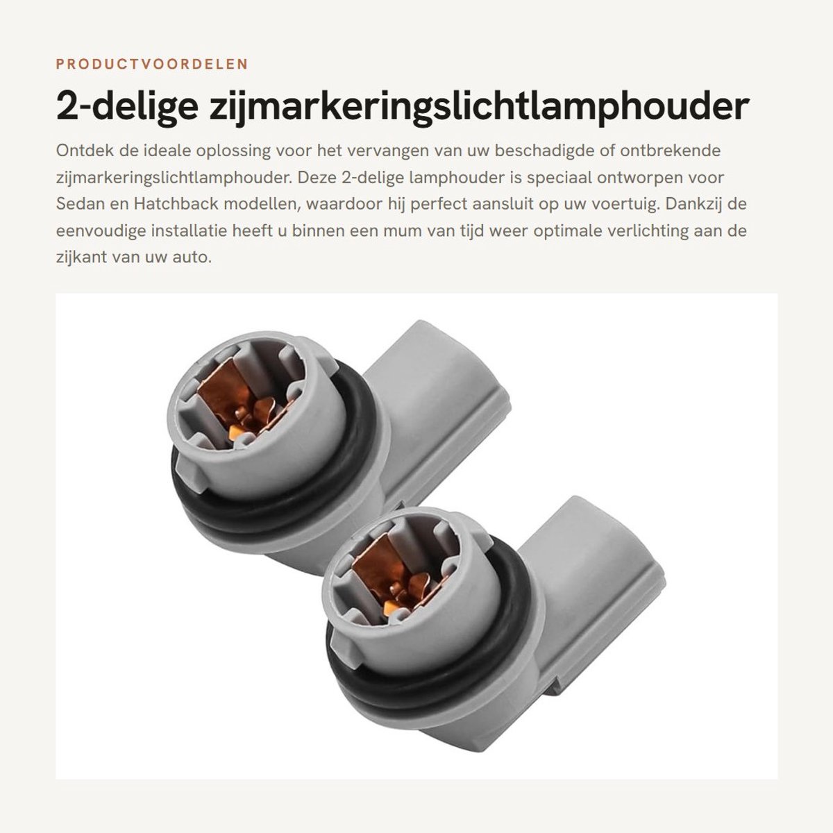 Dailygoods - 2-delige zijmarkeringslichtlamphouder - Eenvoudige installatie - Kunststof - Vervangingsonderdeel - Geschikt voor Sedan Hatchback - Compa...