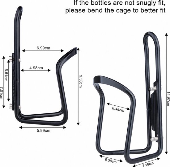Aluminium Fiets Bidonhouder - Lichtgewicht & Roestvrij - Past Op Standaard Bidons - Incl. Montageschroeven - Zwart — afbeelding 5