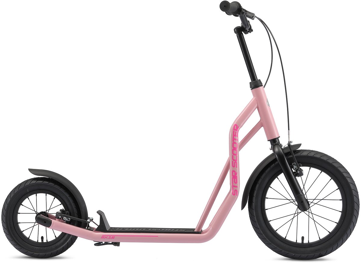 STAR SCOOTER autoped 16 inch + 12 inch, Roze