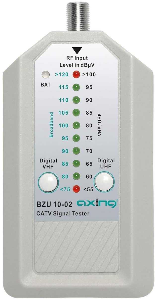 Signaal Tester - Kabel TV Meter - Signaal Meten - LED Indicatie - 12 x 6 cm - Wit