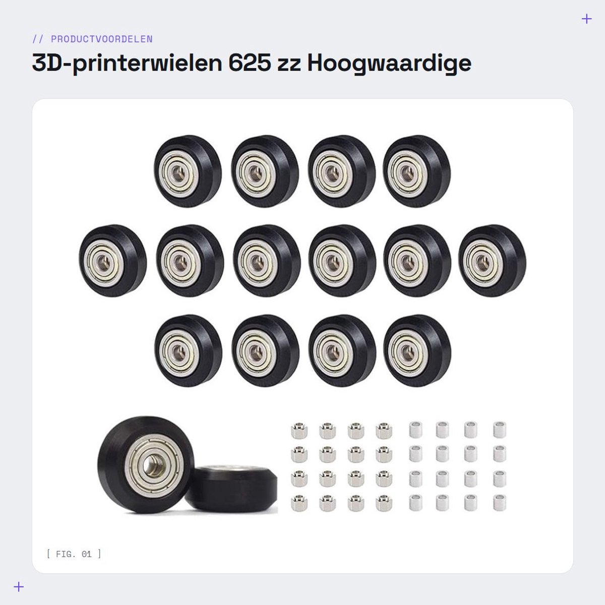 Dailygoods- 3D-printerwielen 16 stuks - 625zz POM Lagertrekker - Aluminium Zuil 8 mm - Excentrische Kolom - Lineaire Lagers - Hoogwaardige Technologie