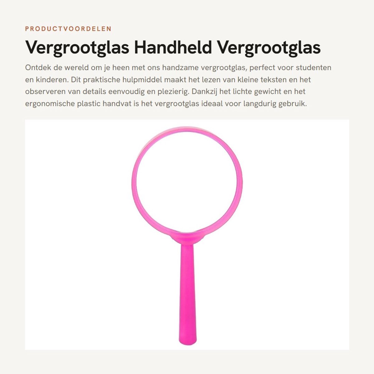 Dailygoods- Vergrootglas Handheld - Draagbaar Vergrootglas - Mini Loep - Handvergrootglas - Plastic Handvat - Geschikt voor Studenten/Kinderen