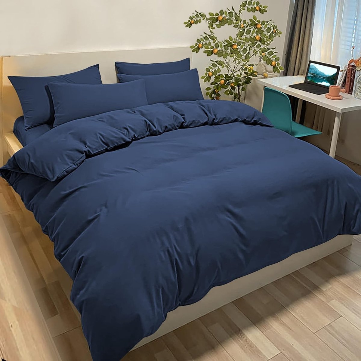 Dailygoods - Dekbedovertrek - Microvezel - Zacht en comfortabel - Blauw - Beddengoed - Geschikt voor volwassenen - 240x260 cm