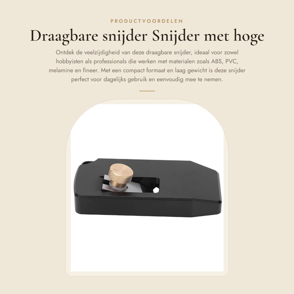 Dailygoods- Cutter met hogesnelheidstalen mes - Draagbare Snijder - Duurzaam voor PVC/ABS/Melamine - Compact Formaat - Verstelbare Diepte - Snijmachine