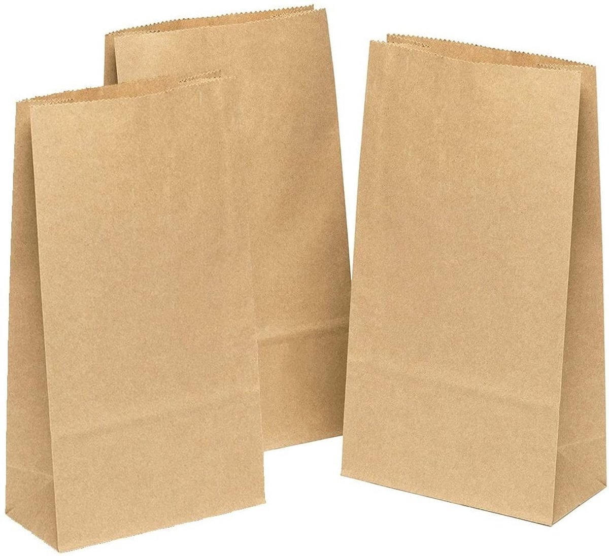 Dailygoods- Geschenktas Afbreekbaar - Papieren Zak - Kraftpapier - Cadeautas - Opbergtas - 50 Stuks - 18 x 11 x 32 cm - Papieren Tas
