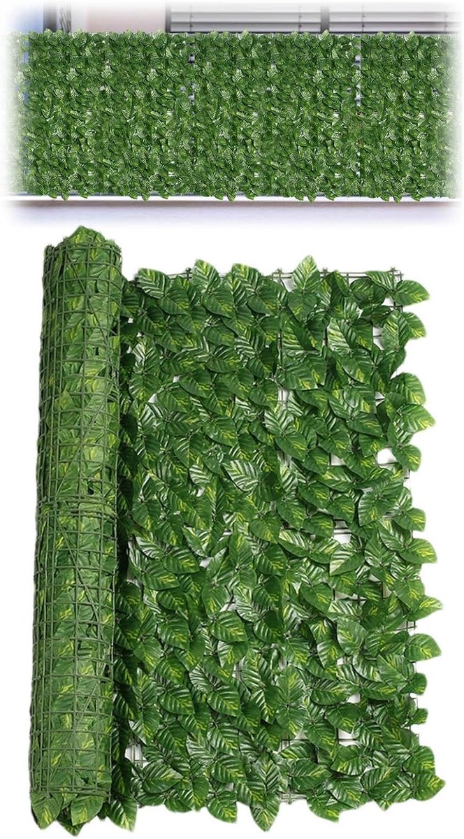 Kunstmatige Klimophekscherm - Nep Klimop Rol - Tuin Decoratie - Onderhoudsvrij Blad - 0.5