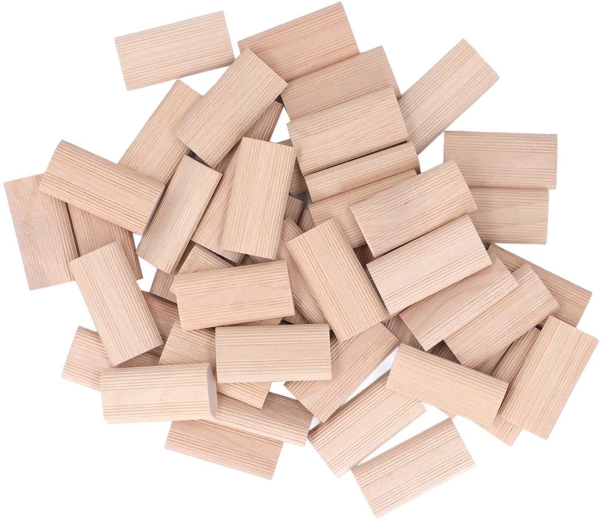 Dailygoods- Deuvel 50 Stuks - Houten Blokken - Beukenhout - Stopper - Verbinding - Vlak Ontwerp