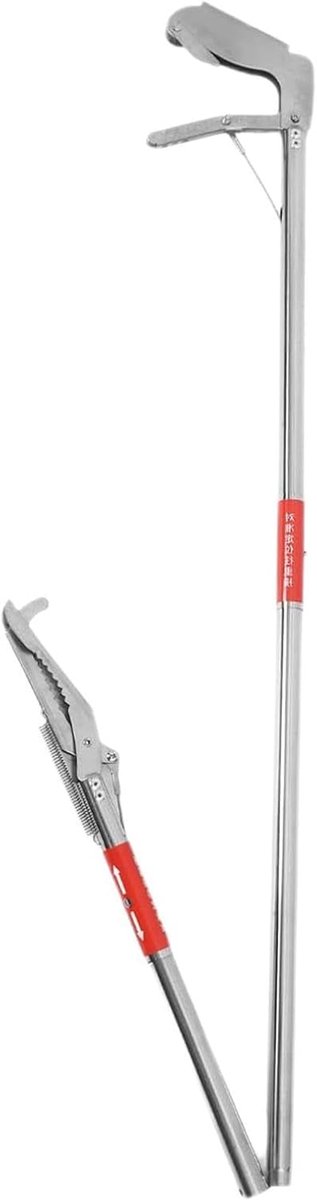 Slangenvanger Vuilnisgrijper - Grijper Tool - Veilig Hanteren - Opvouwbaar Roestvrij Staal - 127 cm - Zilver