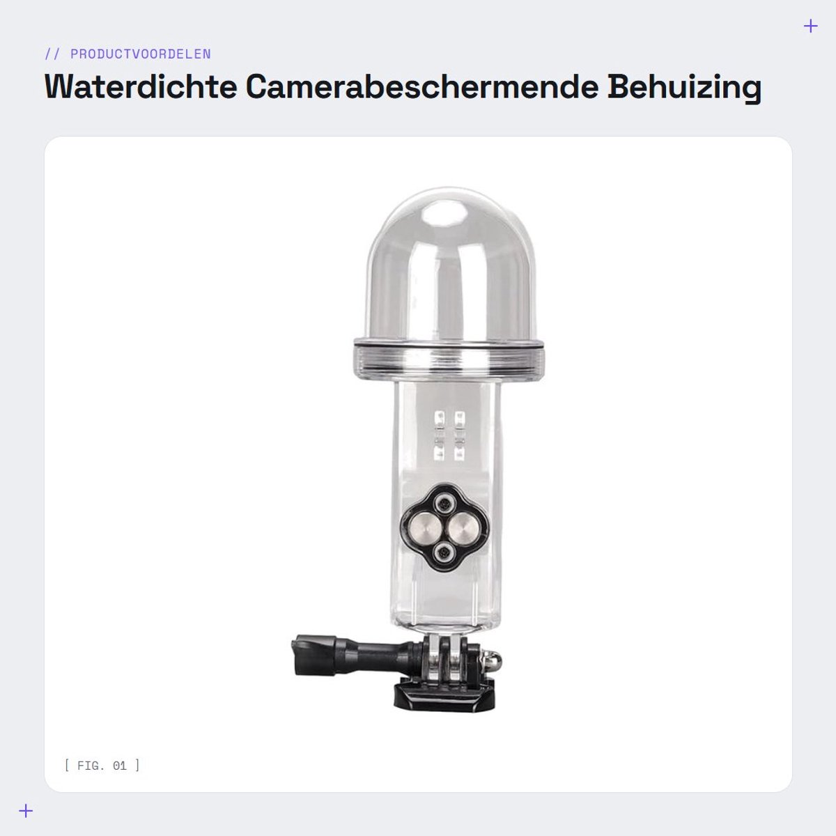 Dailygoods- Camerabehuizing Waterdicht 60 m - Roestvrijstalen Knop - Hoog Doorschijnend Acryl - 360 ° Koepelontwerp - Voor Pocket - Duurzaam - Waterdichte Behuizing