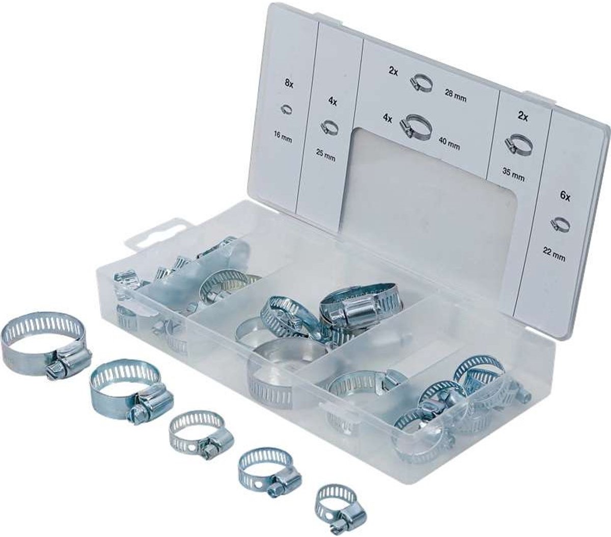 26 delig slangklemmen set - slang klemmen - klemband - buisklem - slangbinder - slangklem - asta