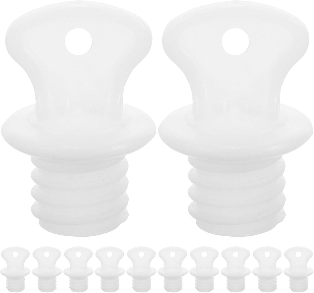 Vervangende Kruikstoppers - Rubberen Doppen - Warmte Behouden - Lekvrije Afdichting - 12 Stuks - Wit