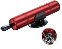Dailygoods - DALAETUS Noodhamer voor de auto met 1 houder - 2-in-1 noodhamer voor de auto met gordelsnijder voor veiligheid, veiligheidshamer voor de auto, rood