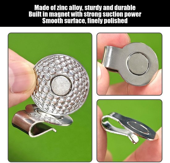 Dailygoods- Cap Clips Magnetisch - Golf Accessoires - Verstelbaar - Metaal - 4 Stuks - Geschikt Voor Hoeden/Zakken/Riemen - Golfaccessoires van Dailygoods — afbeelding 2