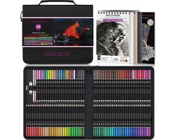 Dailygoods- Kleurpotloden Set 128 Stuks - 120 Zachte Kern Kleurpotloden - Blender/Burnisher - Slijper/Gum - Kleurboek/Schetsboek - Duurzaam Etui -…