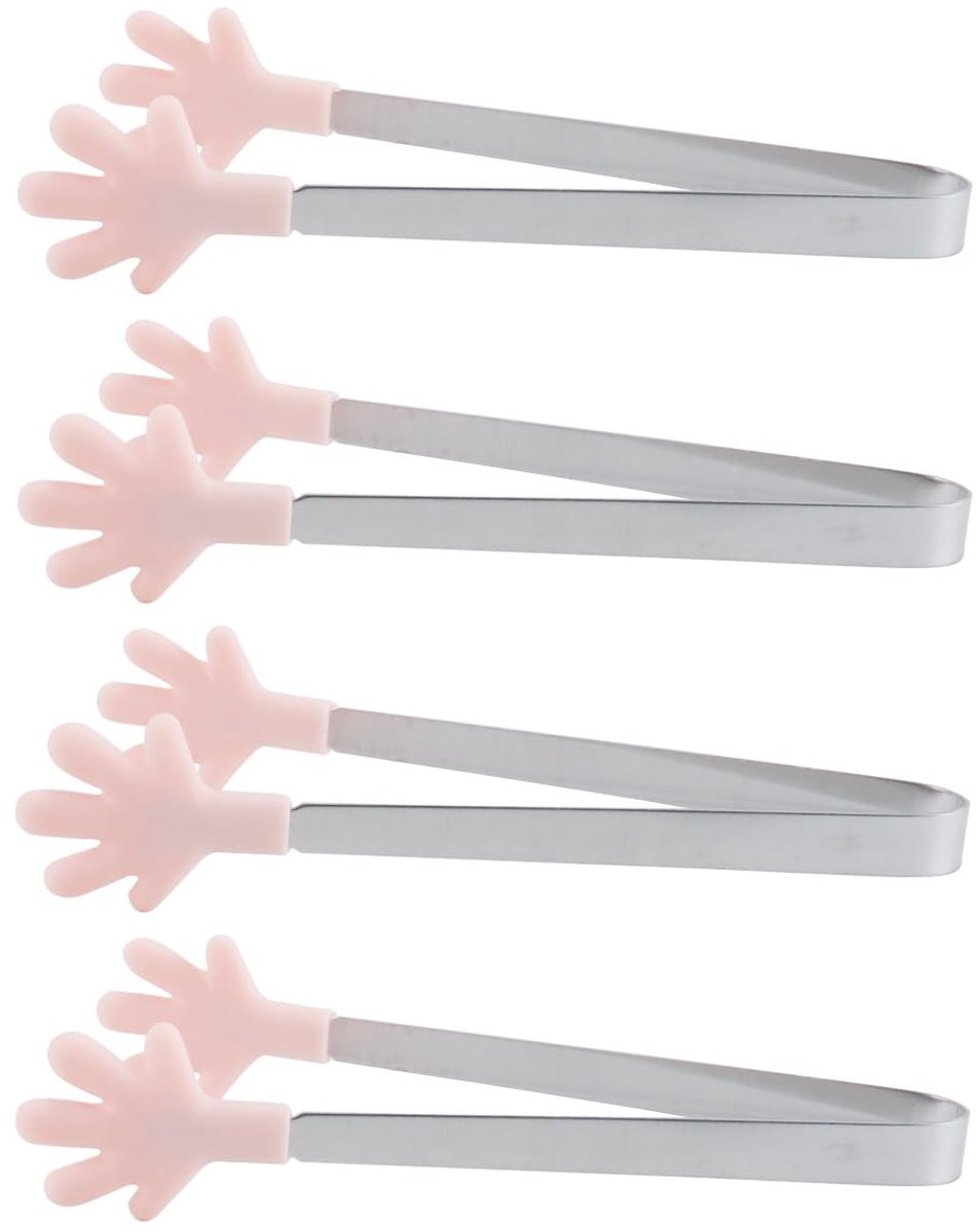 Dailygoods - Set van 4 Mini-Suikertangen met Siliconen Handvatten