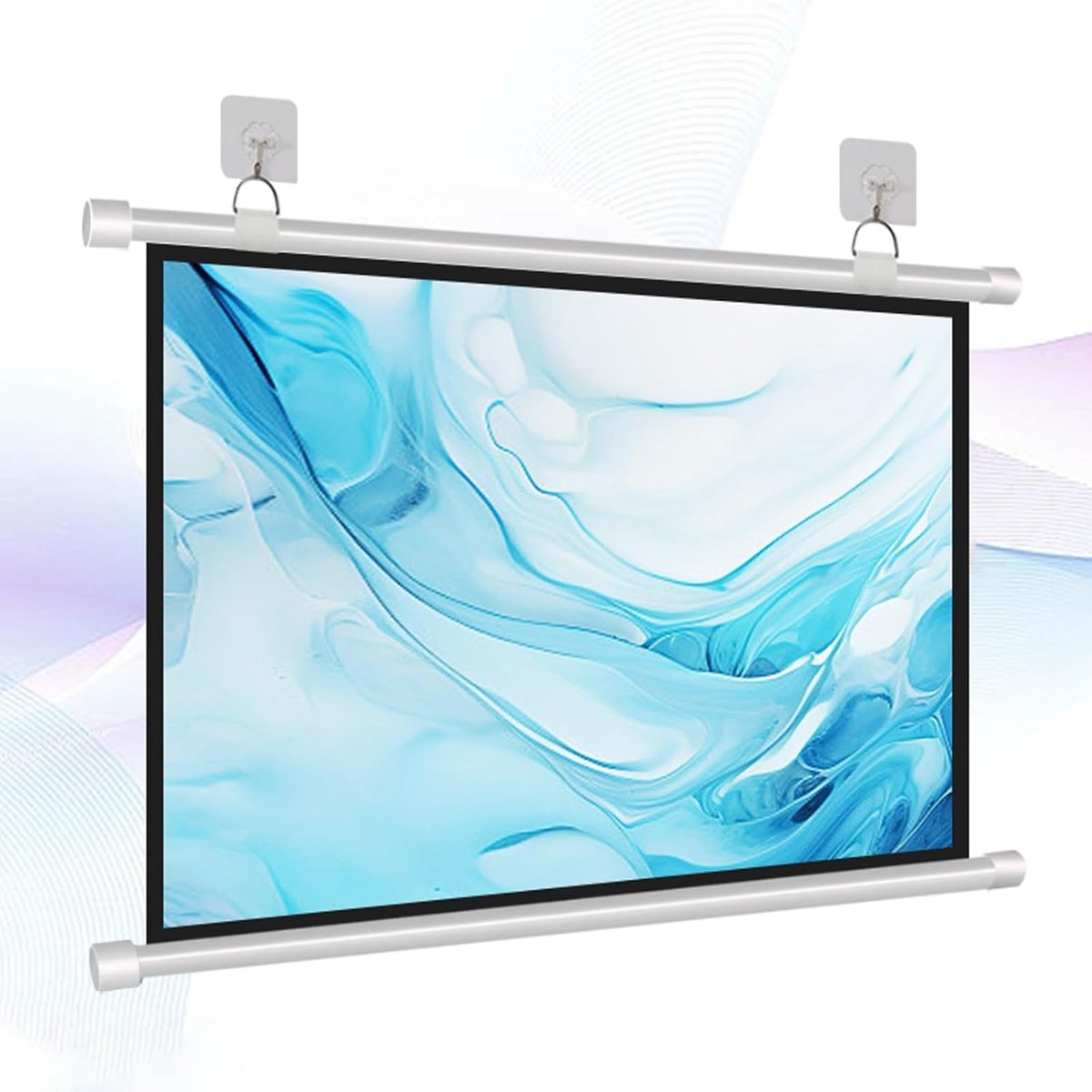 Uittrekbaar projectorscherm - Projectiegordijn - Thuisbioscoop Creëren - Opvouwbaar en Afwasbaar - 40 tot 72 inch - Wit