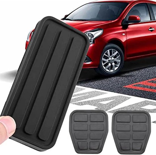 Pedaalhoezen Set - Koppeling Rem Gas - Auto Rijden - Flexibel Slijtvast Rubber - 3 Stuks - Zwart — afbeelding 4