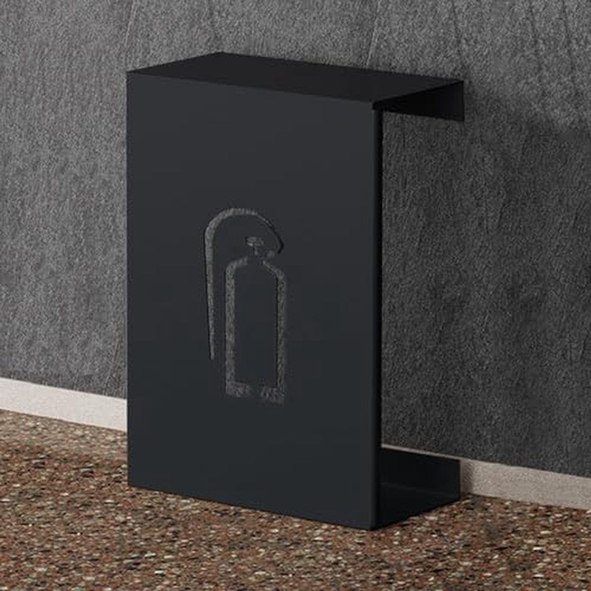 Brandblusser Kast - Veiligheidskast - Brandveiligheid Vergroten - Duurzaam Metaal - 55 cm Hoog - Zwart