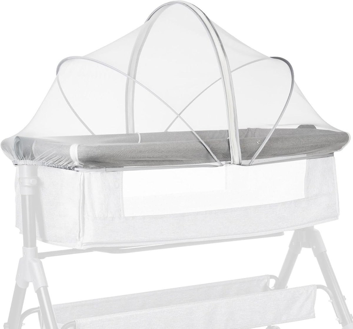 Babybedje Net - Muggenbescherming - Veilig Slapen - Ademend Gaas - 55-100cm - Wit