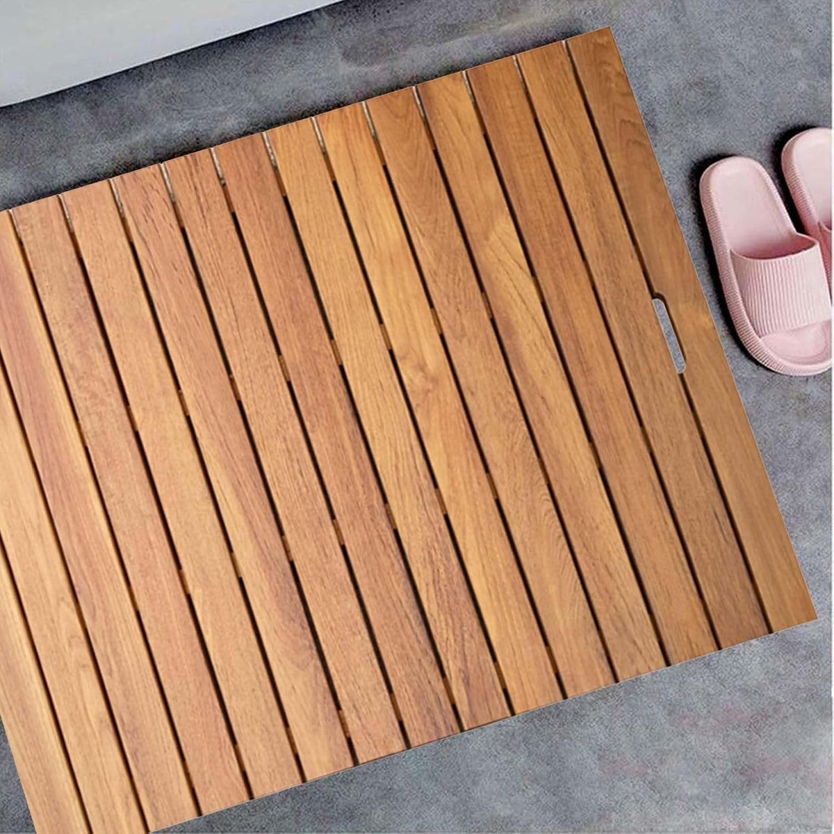 Houten Douchemat - Badkamer Plank - Veilig Douchen - Natuurlijk Massief Hout - 50 x 70 cm - Houtkleur