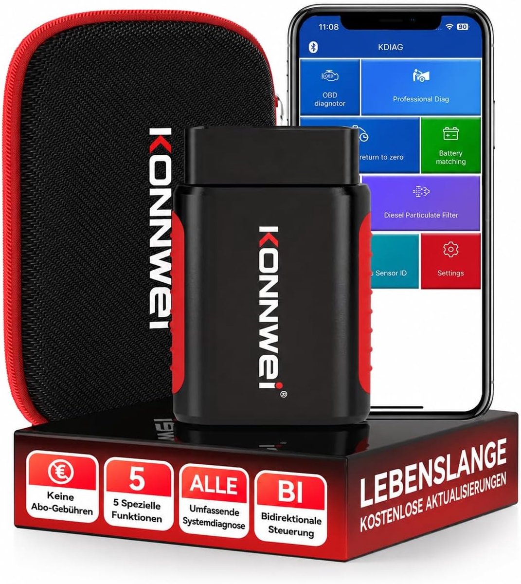 Auto Diagnoseapparaat - OBD2 Scanner - Voertuigonderhoud - Volledige Systeemscan - Compact Formaat - Zwart