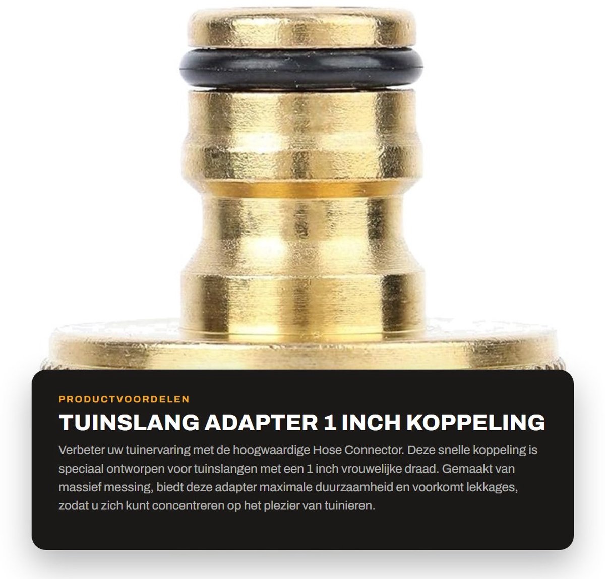 Dailygoods - Tuinslang Adapter - 1 inch Koppeling - Snelle Koppeling van Massief Messing - Geschikt voor tuinslangen - Duurzaam en stevig - Voor eenvo...