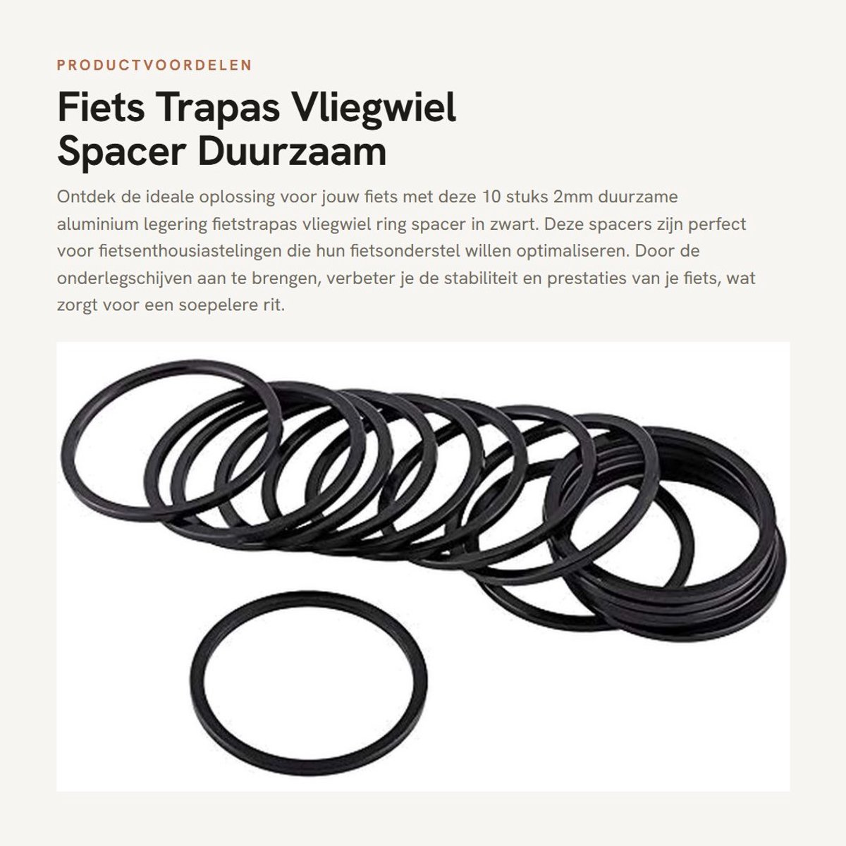 Dailygoods- Spacer 10 Stuks 2mm - Fiets Trapas - Vliegwiel Sluitring - Aluminium Legering - Lichtgewicht - Duurzaam - Fietsonderdeel