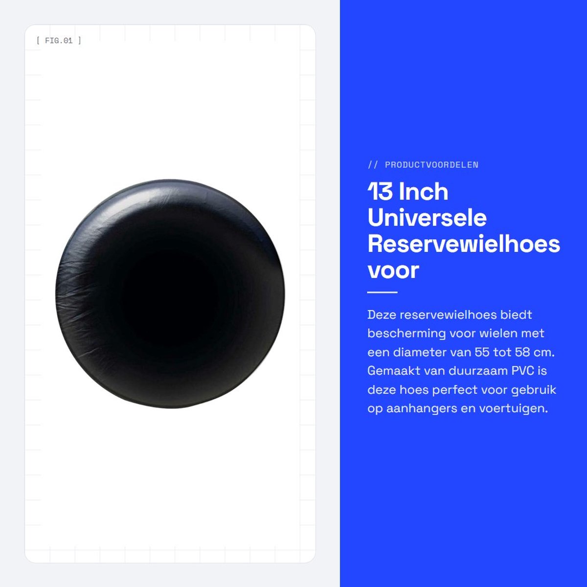 Dailygoods- Reservewielhoes 13" inch - Bandenhoes Waterdicht - Universeel PVC - Bescherming tegen Weersinvloeden - Eenvoudige Installatie - Duurzaam Imitatieleer - Bandenafdekking