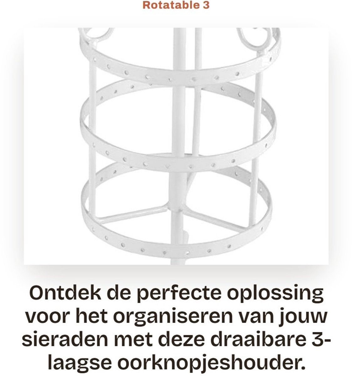 Dailygoods- Oorbellenhouder 3 Laags - Sieradenrekje - Sieraden Organizer - 72 Gaten - Hoogwaardige Metaal - Duurzaam Ontwerp - Sieradenhouder
