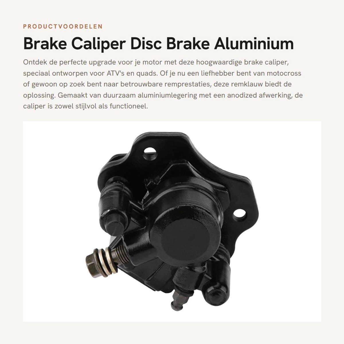 Dailygoods- Remklauw Hoogwaardige Kwaliteit - Remklauw Motorfiets - Aluminiumlegering - Universele Pasvorm - Geanodiseerde Afwerking - Gewicht 903 g - Rempomp