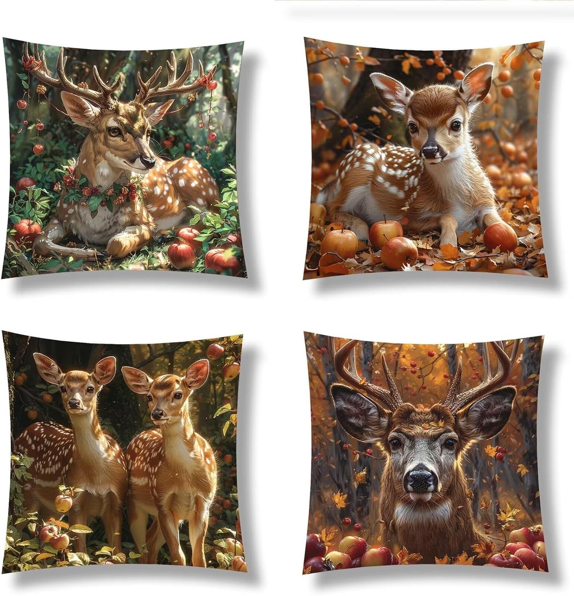 Kussenhoezen Set - Decoratieve Hoezen - Bank Decoratie - Waterdicht Linnen - 60 x 60 cm -