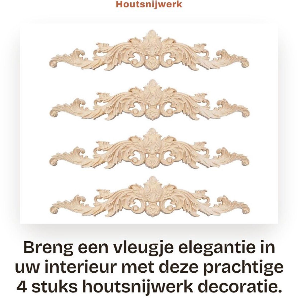 Dailygoods- Houtsnijwerk Bloempatroon - Decoratie Meubels - Houten