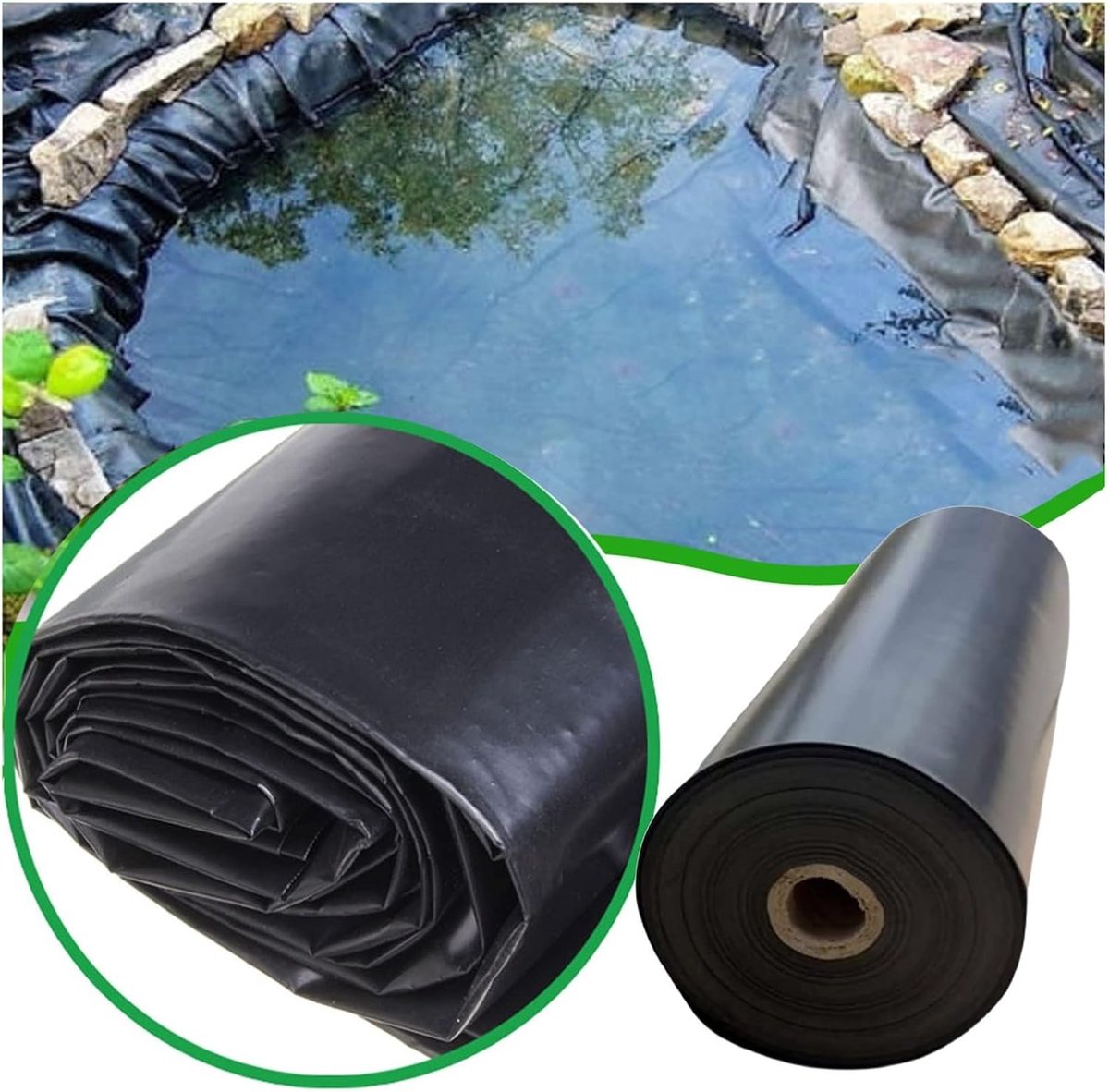 Vijverfolie EPDM - Waterdichte Liner - Vijvers Aanleggen - Versterkte HDPE Coating - 2x Me