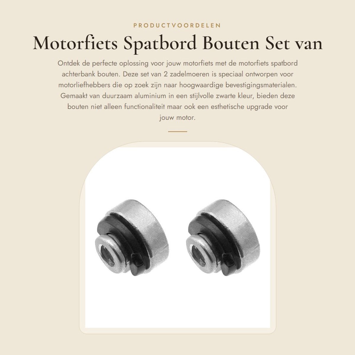 Dailygoods- Spatbord Bevestigingsset 2 Stuks - Zadelmoeren 6mm - C-clips - Aluminium - Compatibel met Harley Davidson - Bevestigingsmateriaal