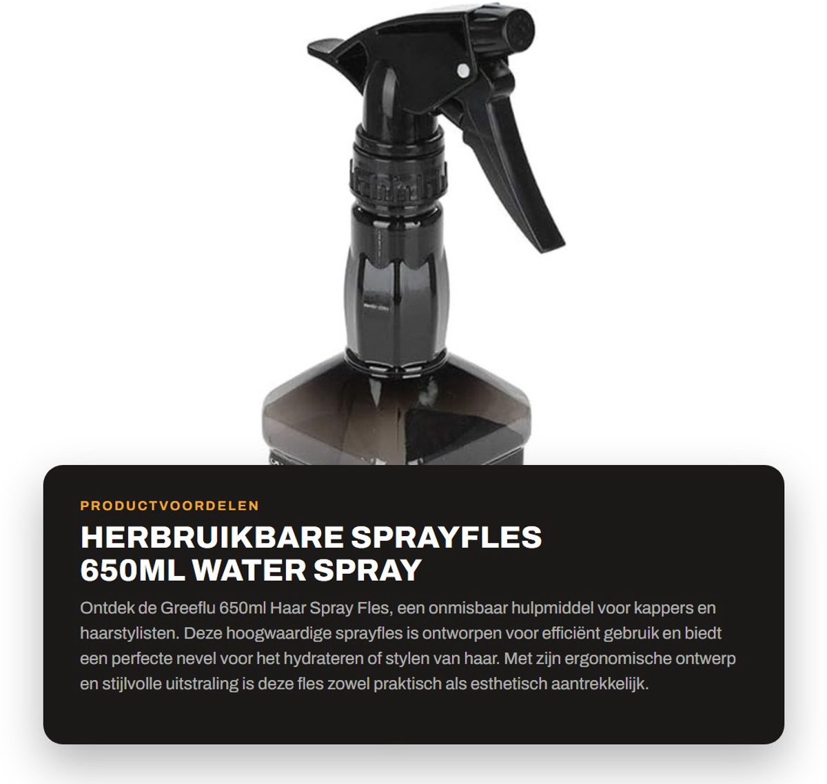Dailygoods- Haarspray Fles 650ml - Sprayfles - Sprayfles Leeg - Ergonomisch Ontwerp - Fijne Nevel Verstuiver - Duurzaam Materiaal