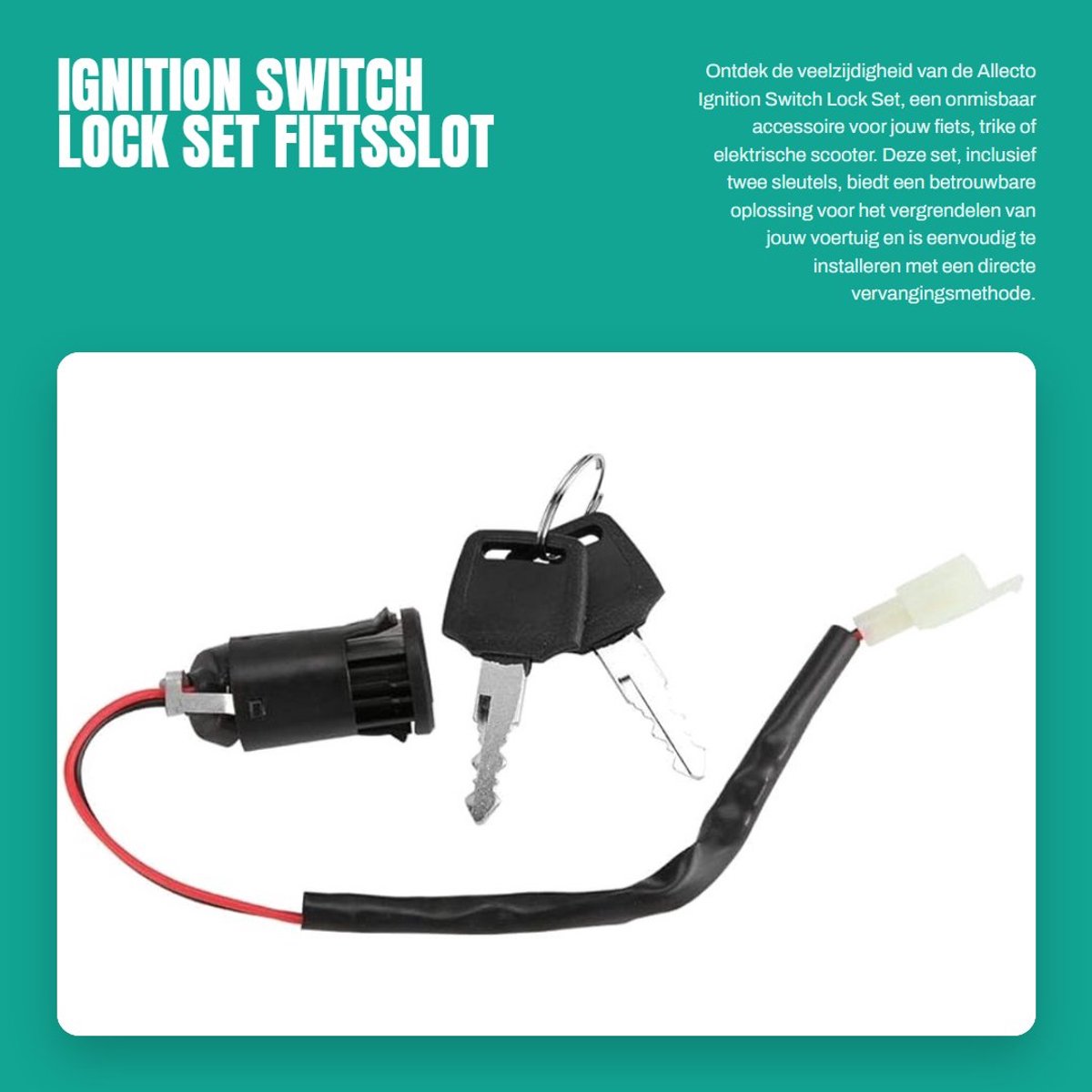 Dailygoods - Ignition Switch Lock Set - Fietsslot - Eenvoudige installatie - Geschikt voor fiets en scooter - Kleur: populair - 2 sleutels - Veilig en...