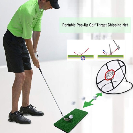 Dailygoods- Chipping Net - Twee lagen - Golf trainingsdoel - Indoor/Outdoor - Compact ontwerp - Hoogwaardig Oxford-doek - Golfnet van Dailygoods — afbeelding 5