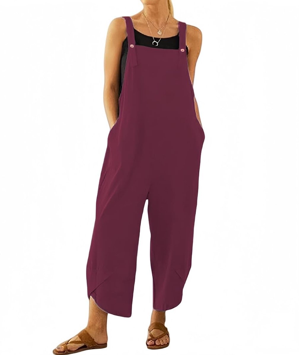 Dailygoods- Tuinbroek Dames - Casual Overall - Verstelbare Bib Pants - Baggy Jumpsuit - Zomerbroek met Bandjes - Hoogwaardig Katoen