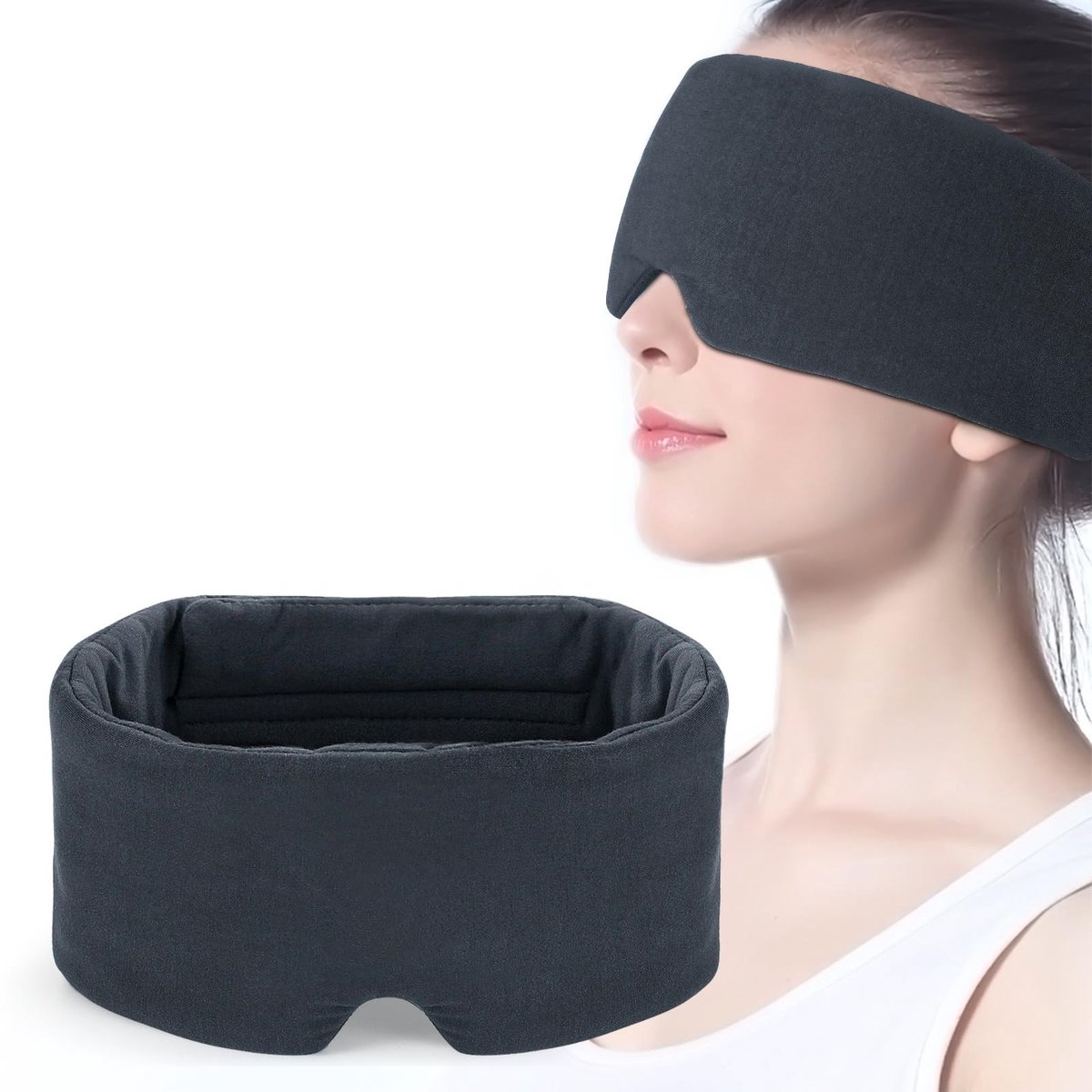 Dailygoods- Slaapmasker Huidvriendelijk - Katoenen Oogmasker - Verstelbare Riem - Volledige Oogbedekking - Ergonomisch Ontwerp - Lichtblokkerend