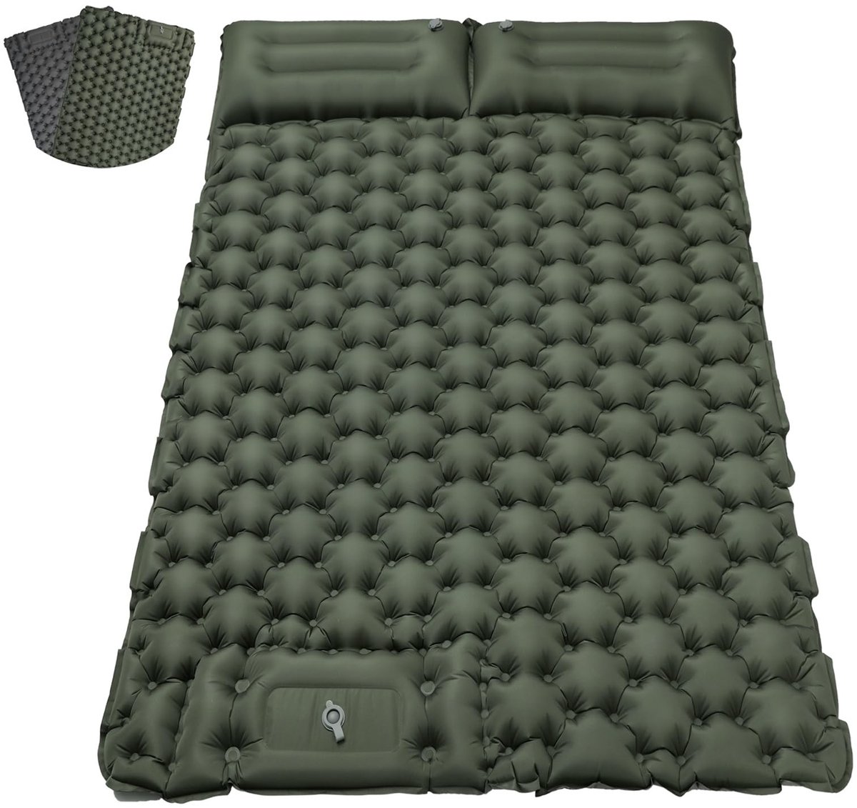 Dailygoods- Isolatiemat 2 Personen - Opblaasbare Luchtmatras - Voetpomp - Waterdicht - Ergonomisch - Ligoppervlak 196 x 125 cm