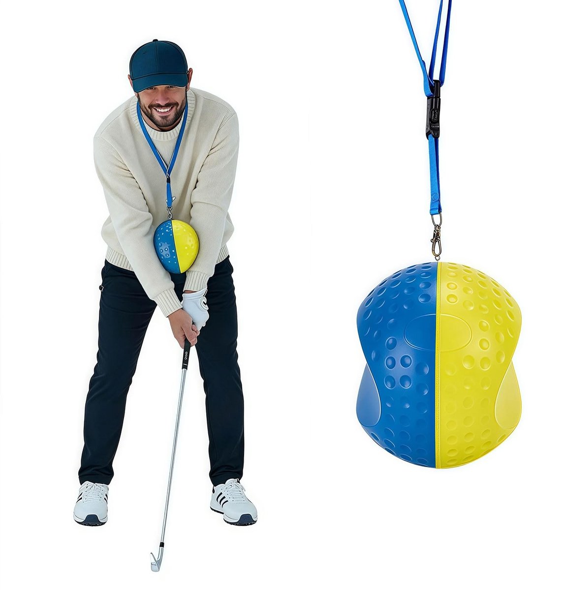 Dailygoods - golftrainingshulpmiddelen, golftrainingsbal voor training, golfswingtrainer golfaccessoires voor precieze swing golf swing trainer