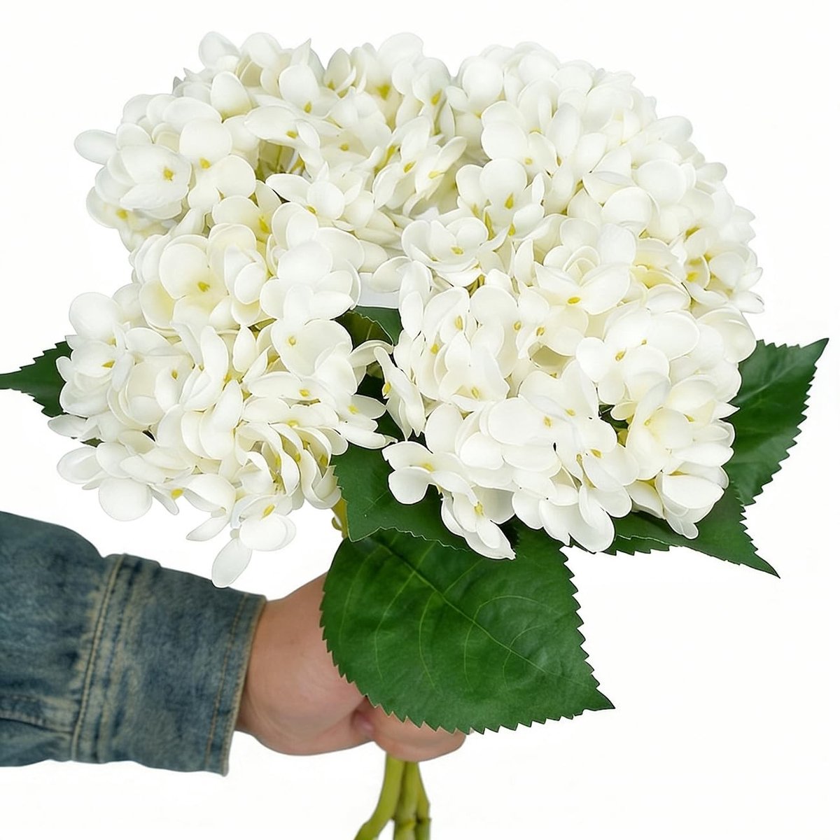 Dailygoods- Kunstbloemen Witte Hortensia - Realistische Bloemen - Bruidsboeket - Decoratie