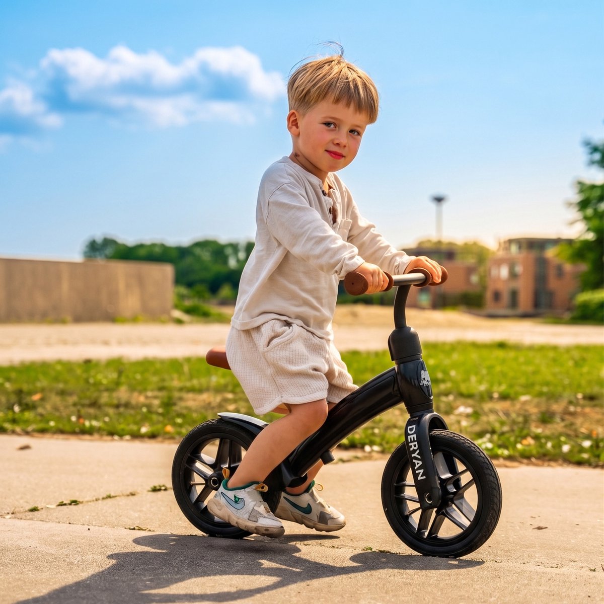 Deryan Luxe Loopfiets 10 inch - Kinderfiets - Zwart — afbeelding 6