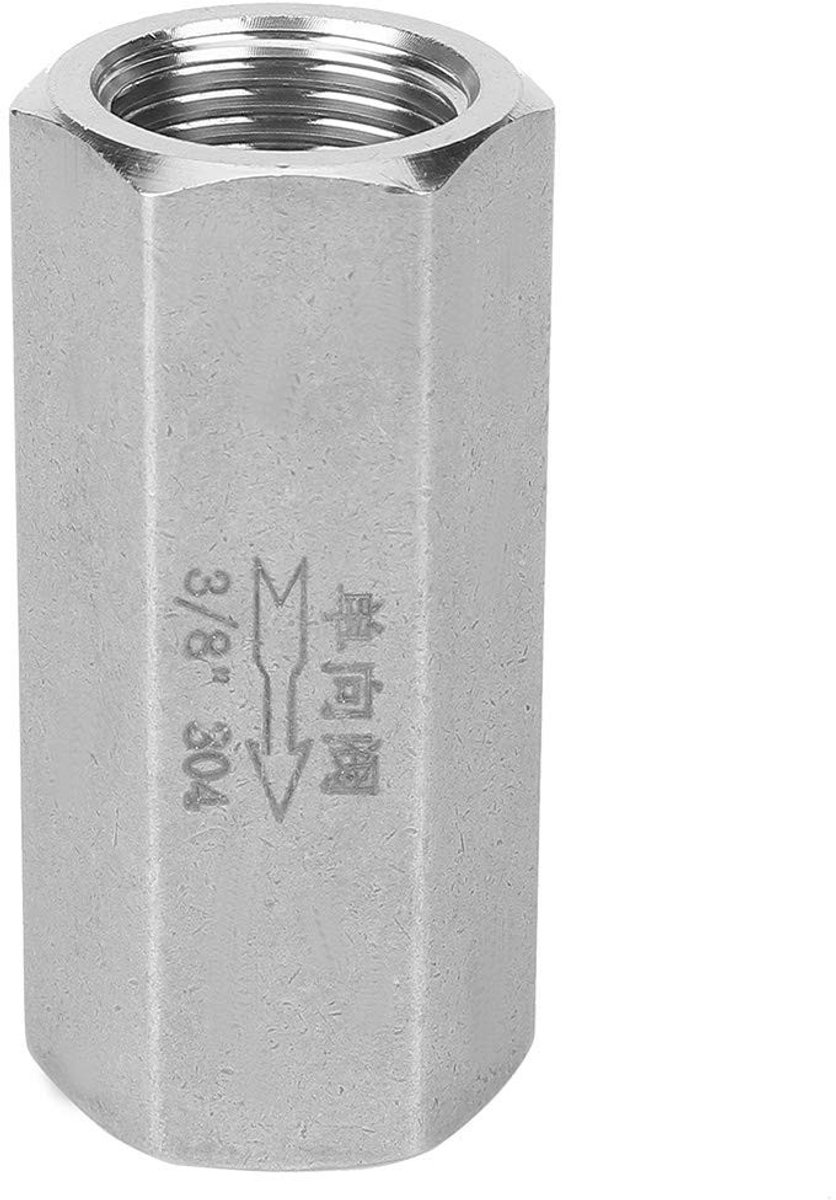 Dailygoods- Terugslagklep 304 RVS - Terugslagklep 3/8 inch - Voetklep - Terugslagventiel - Veilig installeren - Veelzijdig voor gas/water/oil - Luchtklep