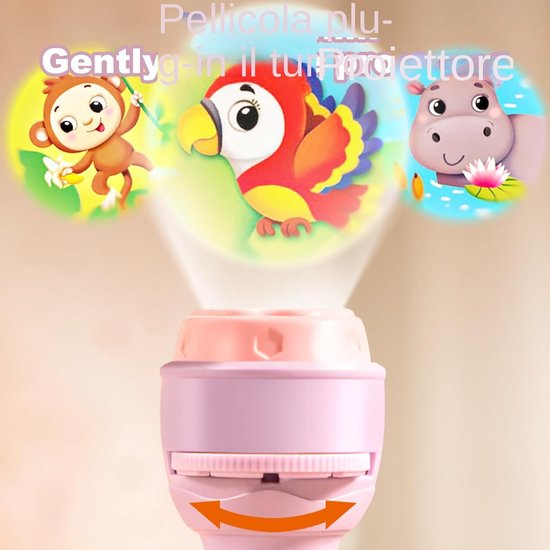 Zaklampprojector Kinderen - Nachtlamp Projector - Educatief Spel - 120 Kleurrijke Motieven - 13 x 67 x 4 cm - Paars — afbeelding 4