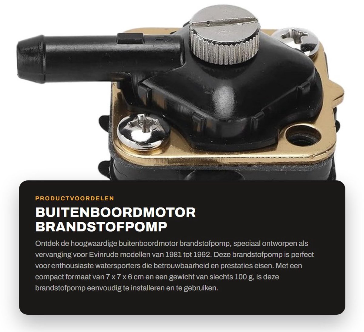 Dailygoods- Brandstofpomp Elektrisch - Vervanging voor Evinrude - Buitenboordmotor - Model 397839 - 391638 - 395091 - 397274 - Brandstofpompje