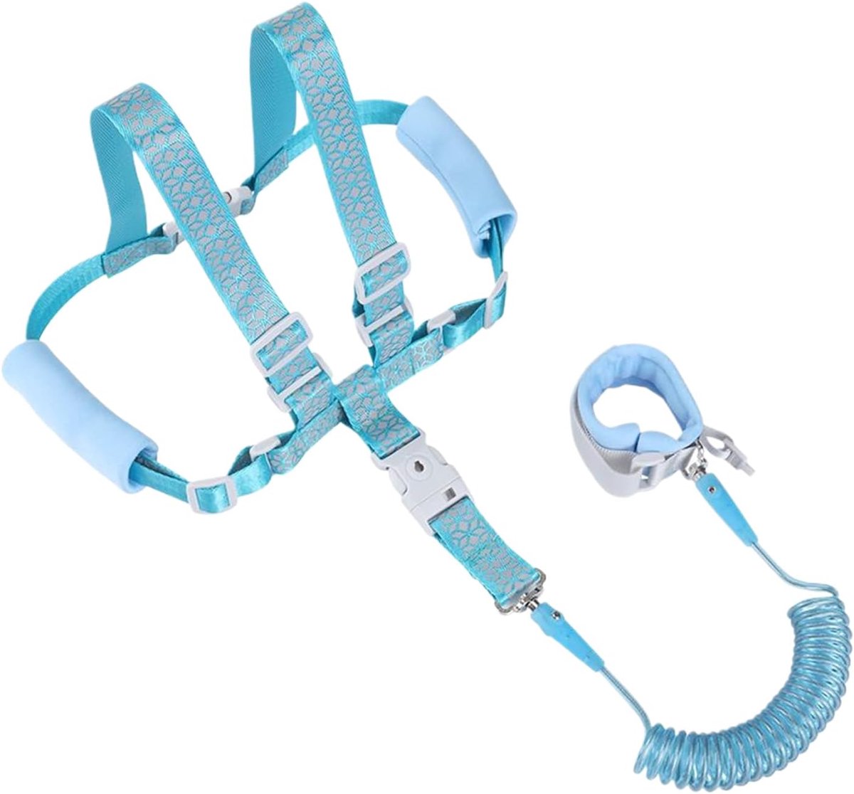 Kinderharnas met riem - Peuter veiligheid - Buiten avonturen - Reflecterend ontwerp - 1.5 meter lengte - Blauw