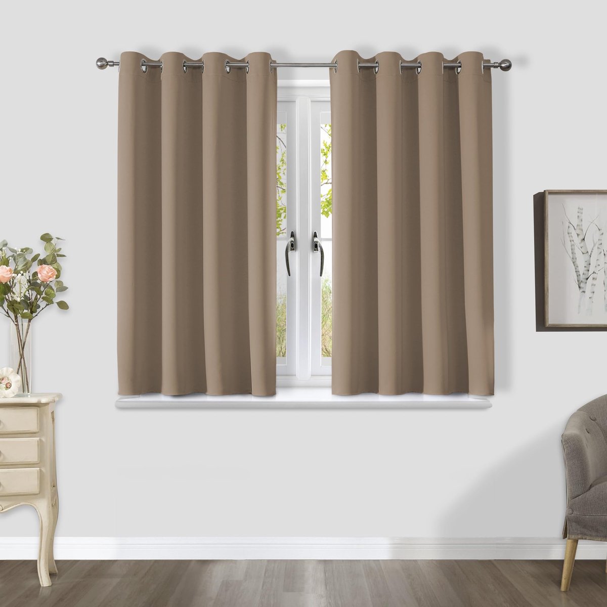 Dailygoods- Verduisteringsgordijn ondoorzichtig - set van 2 - thermisch geïsoleerd - geluiddicht - UV-bestendig - vervagingsbestendig - H 137 x B 132 cm - Gordijnen